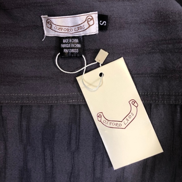 Oxford Lads Textured Grey Long Sleeve Shirt S - Picture 4 of 7